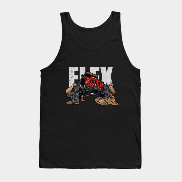 Red Jeep Flex Tank Top by 4x4 Sketch